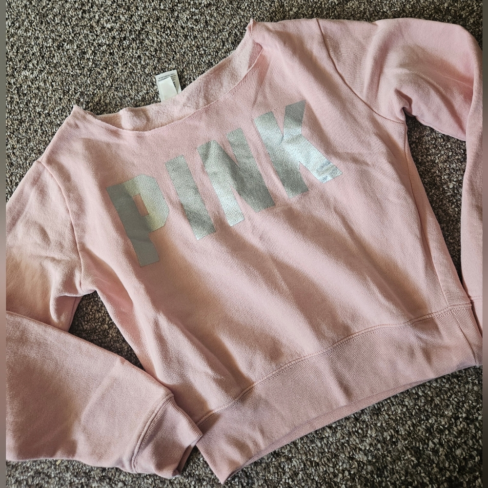 Victoria's Secret Pink Off Shoulder Pullover Small